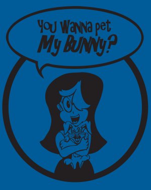 Marr - "You Wanna Pet My Bunny?"- NAVY - (Womens) LARGE