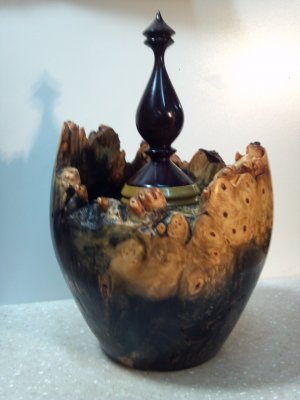 Buckeye Burl Vessel & Finail Top