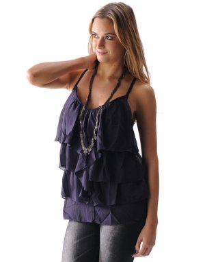 IDI By Matthew Sexy Ruffled Spaghetti Strap Tank Top