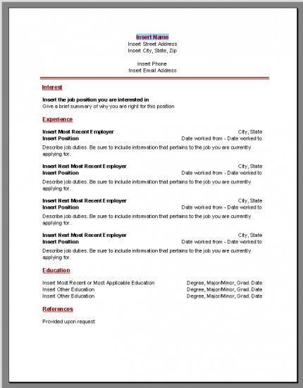 resume templates