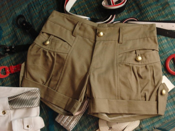 ** Shorts with Gold Buttons **