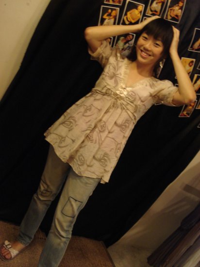 ** Kimono Swirl Top With Tie Back **