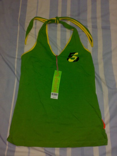 Green E-base halter top