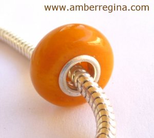 Baltic Amber Antique Butterscotch Light Caramel European Charm Silver bead
