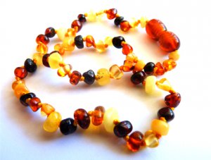 Baltic Amber Baby Teething Necklace Multicolor