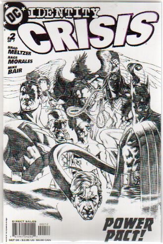 IDENTITY CRISIS #2 VF/NM SKETCH VARIANT 2ND PRINT