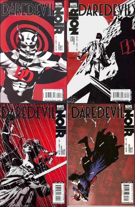 DAREDEVIL NOIR #1, 2, 3, 4 Variant Editions VF/NM *Complete Set!*