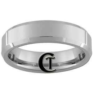 6mm Beveled Tungsten Carbide Band Ring Sizes 4-15