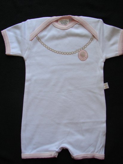 Z LAyette Infant Girls White Cameo Shorts Coverall 0/3 months