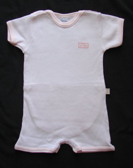 Z Layette Girls Pink White Stripe Coverall 6 months NEW