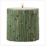 Bamboo-Wrapped Pillar Candle-31711