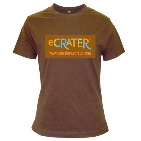 Custom BROWN T-Shirt Ladies SMALL Customize Promotional Item Personalize It