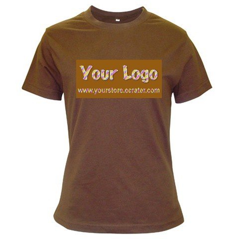 Custom BROWN T-Shirt Ladies XL EXLARGE Customize Promotional Item Personalize It