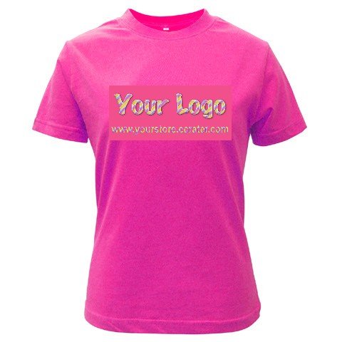 Custom FUCHSIA T-Shirt Ladies LARGE Customize Promotional Item Personalize It