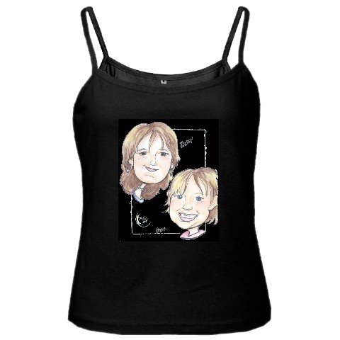 Custom Black Spaghetti Tank Ladies LARGE Customize Promotional Item Personalize It