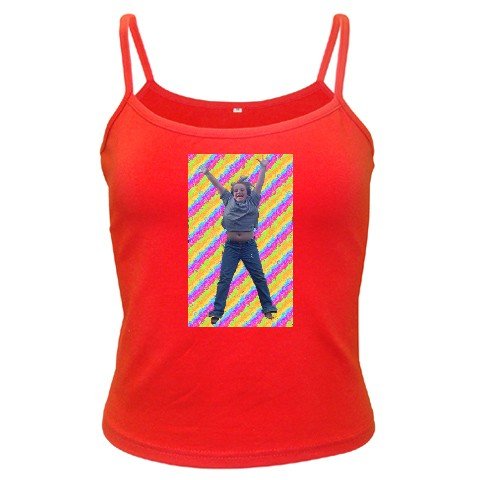 Custom RED Spaghetti Tank Ladies MEDIUM Customize Promotional Item Personalize It