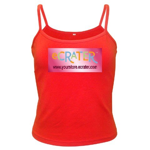Custom RED Spaghetti Tank Ladies LARGE Customize Promotional Item Personalize It