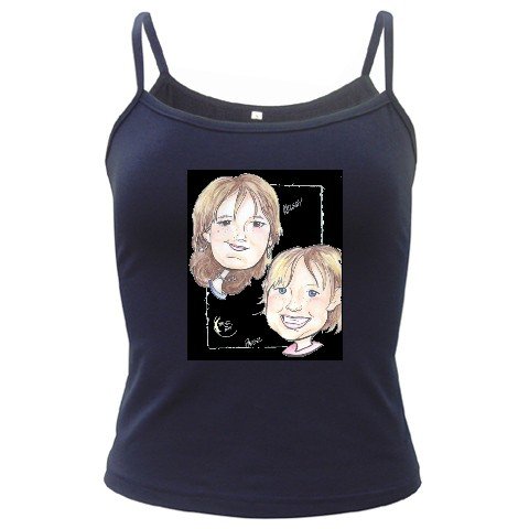 Custom Navy Spaghetti Tank Ladies LARGE Customize Promotional Item Personalize It