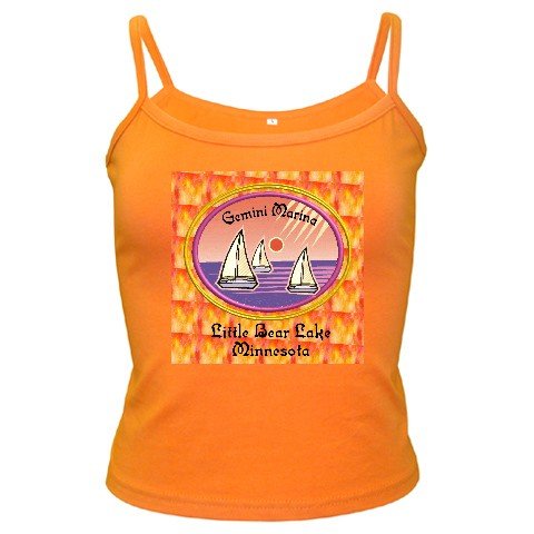 Custom ORANGE Spaghetti Tank Ladies SMALL Customize Promotional Item Personalize It