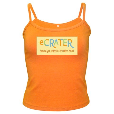 Custom ORANGE Spaghetti Tank Ladies MEDIUM Customize Promotional Item Personalize It