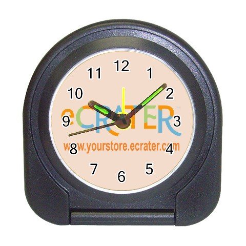 Custom BLACK Travel Alarm Clock Customize Promotional Item Personalize It