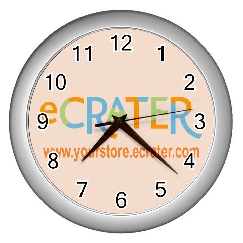 Silver Custom Wall Clock Customize Promotional Item Personalize It