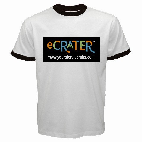 Custom Ringer T-Shirt White Black SMALL Customize Promotional Item Personalize It