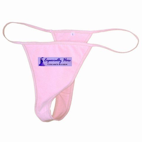 2 Custom Classic T-Back Thong Panties PINK Medium Customize Promotional Item Personalize