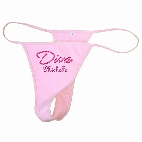 Custom Classic T-Back Thong Panties PINK LARGE Customize Promotional Item Personalize