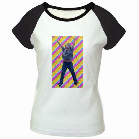 Custom Women's Cap Sleeve T-Shirt White Black 2XL 2X Customized Promotional Personalize It