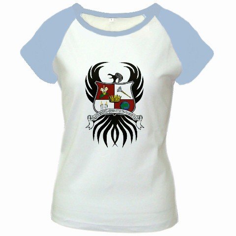 Custom Women's Cap Sleeve T-Shirt White Baby Blue Large Customized Promotional Personalize It