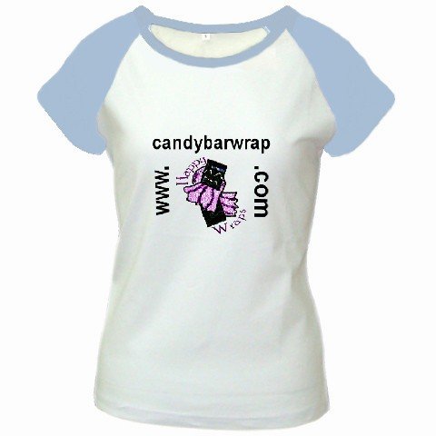 Custom Women's Cap Sleeve T-Shirt White Baby Blue Exlarge XL Customized Promotional Personalize It