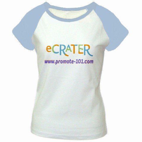 Custom Women's Cap Sleeve T-Shirt White Baby Blue 2X 2XL Customized Promotional Personalize It