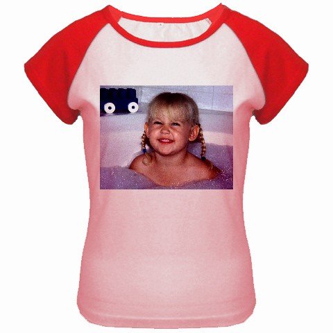Custom Women's Cap Sleeve T-Shirt Pink Red Large Customized Promotional Personalize It
