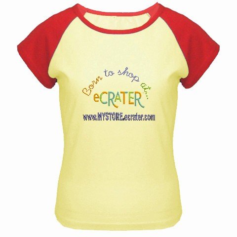 Custom Women's Cap Sleeve T-Shirt Yellow Red Exlarge XL Customized Promotional Personalize It