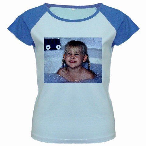 Custom Women's Cap Sleeve T-Shirt Blue / Baby Blue 2X 2XL Customized Promotional Personalize It