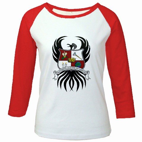 Custom Jr. Raglan Baseball Jersey Red White T-Shirt Medium Promotional Personalize It Logo Item