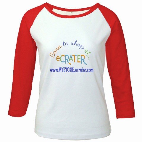 Custom Jr. Raglan Baseball Jersey Red White T-Shirt XL Ex-Large Promotional Personalize It Logo Item
