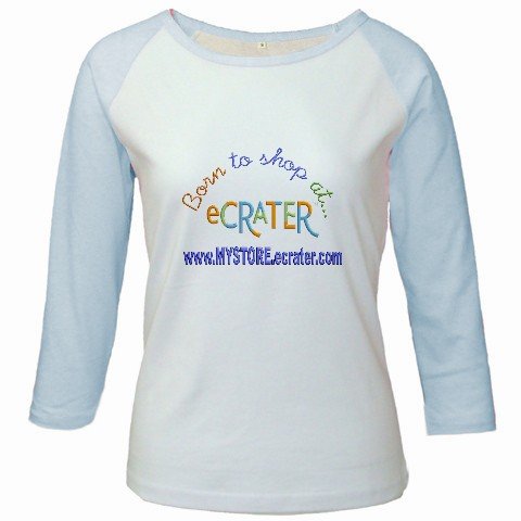 Custom Jr. Raglan Baseball Jersey Baby Blue White T-Shirt Medium Promotional Personalize Logo Item