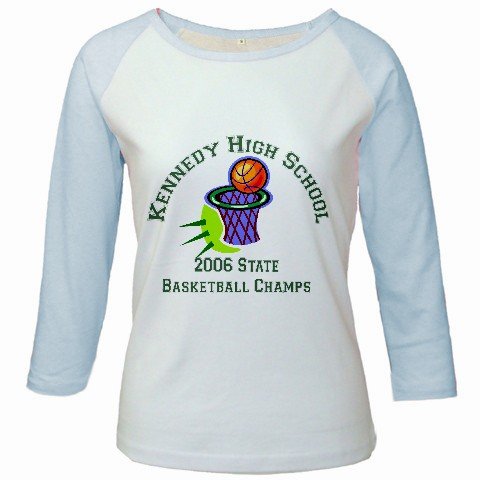 Custom Jr. Raglan Baseball Jersey Baby Blue White T-Shirt XL Ex-Large Promotional Personalize Logo