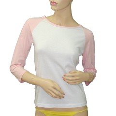 Custom Jr. Raglan Baseball Jersey Pink White T-Shirt SMALL Sports Team Uniform School Logo