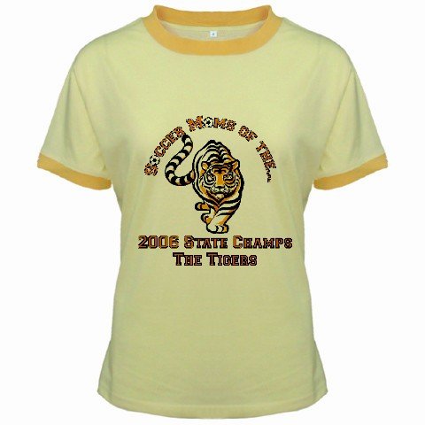 Ringer T-Shirt Jr SMALL Yellow Customized Promotional Personalize It Logo Item