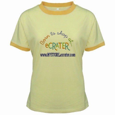Ringer T-Shirt Jr Large Yellow Customized Promotional Personalize It Logo Item