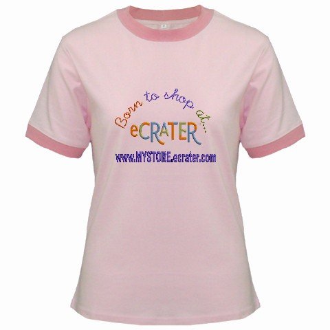 Ringer T-Shirt Jr Ex-Large XL Pink Customized Promotional Personalize It Logo Item