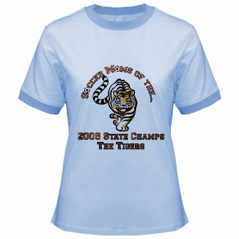 Ringer T-Shirt Jr T-Shirt Medium Blue Customized Promotional Personalize It Logo Item