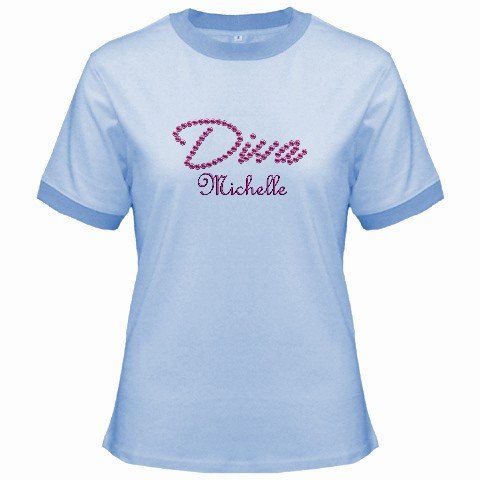 Ringer T-Shirt Jr Ex-Large XL Blue Customized Promotional Personalize It Logo Item