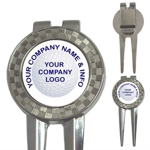 Custom 3 in 1 Golf Ball Marker Divot Tool Customize Promotional Item Personalize It