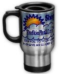 Custom Travel Mug Silver Gray Customize Promotional Item Personalize It