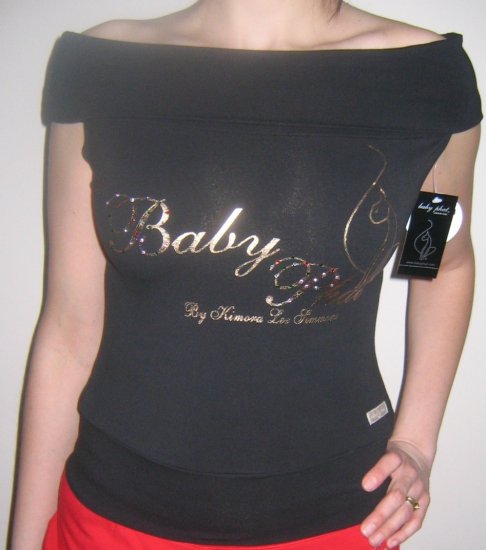 Baby Phat Offshoulder shirt $80 Retail size L Black