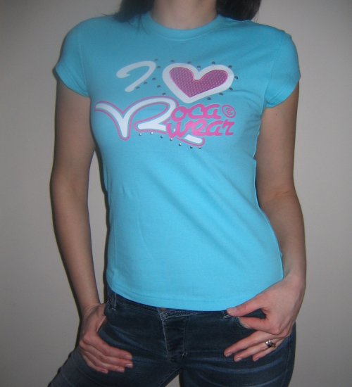 NWT ROCAWEAR STUDED BABY TEE $40+ EMERALD M